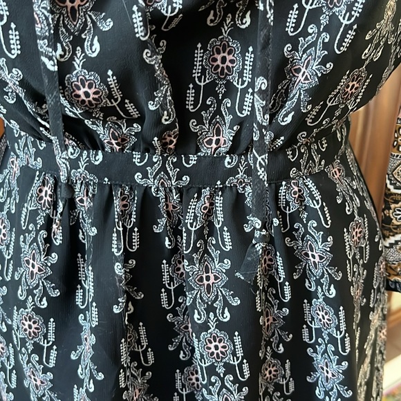 Madewell  Boho dress  peasant style lace up V front  elastic waist  Size 2 NWOT - Picture 4 of 12